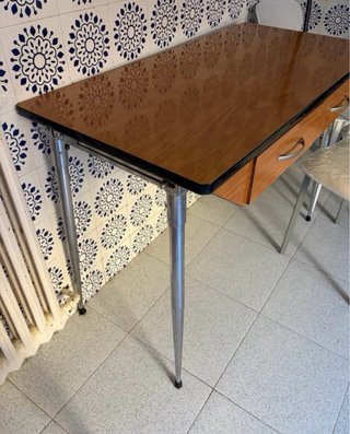 Mesa de cocina madera y cristal