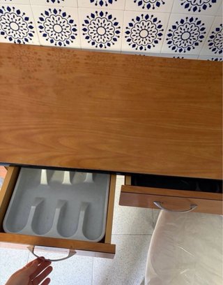 Mesa de cocina madera y cristal
