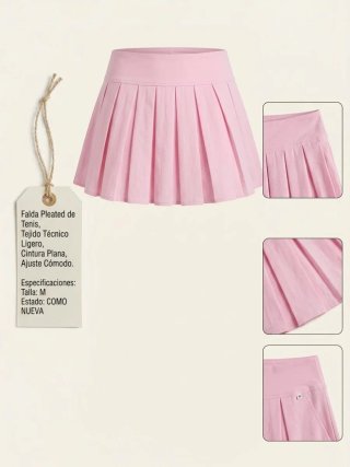 Falda pantalón de tablas rosa