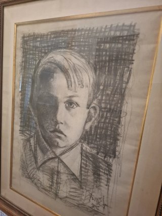 Cuadro.  Fornes L . 1956 al Carboncillo - Retrato