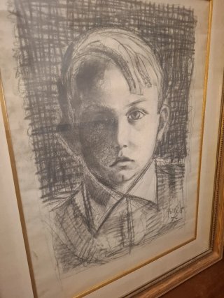Cuadro.  Fornes L . 1956 al Carboncillo - Retrato