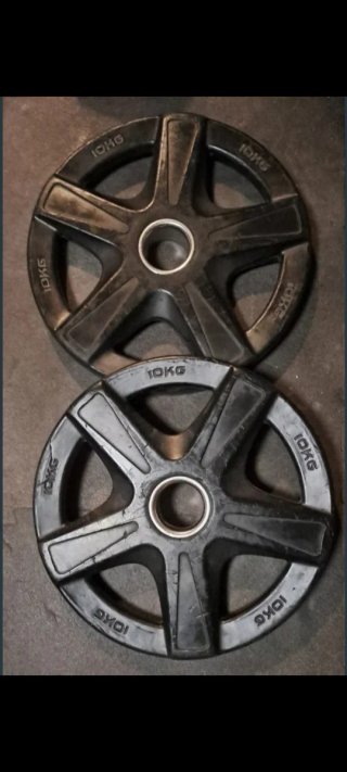 2 Discos Olímpicos 20kg 10kg 50mm barra olímpica