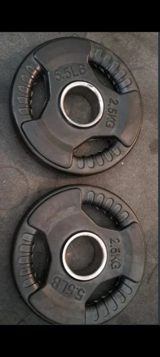 2 Discos Olímpicos 20kg 10kg 50mm barra olímpica