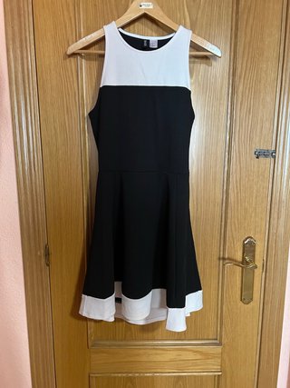 Vestido H&M Negro y Blanco Talla L