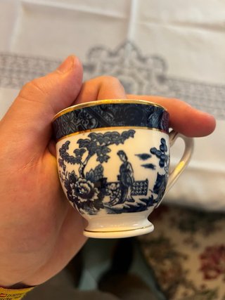 Taza café japonesa porcelana principios S.XX