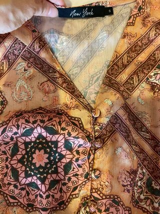 Vestido corto boho estampado
