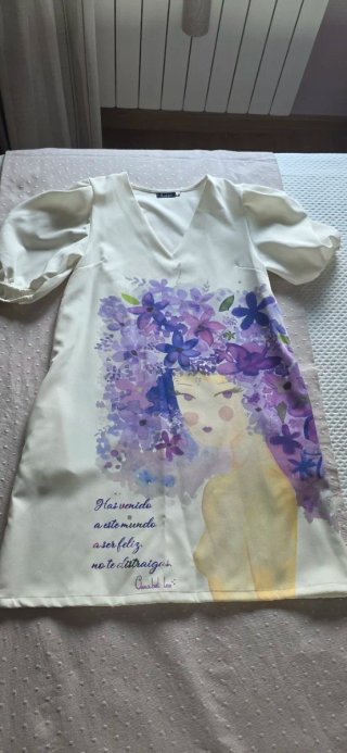 Vestido B&L blanco con estampado floral