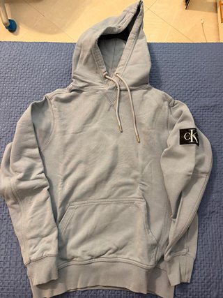 Felpa con cappuccio Calvin Klein azzurra