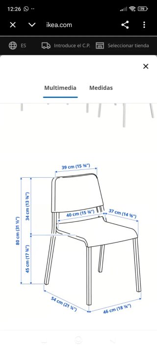 Pack 4 Sillas Teodores IKEA Blancas