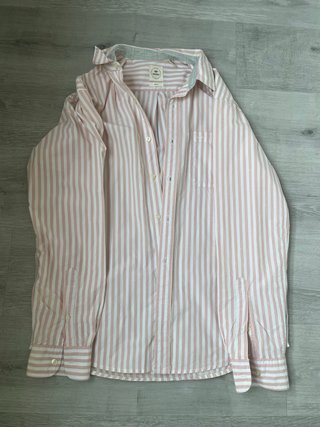 Camisa de rayas rosa y blanca para hombre Dockers