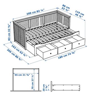 Diván Ikea Hemnes Blanco