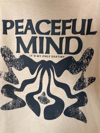 Sudadera beige con estampado Peaceful Mind