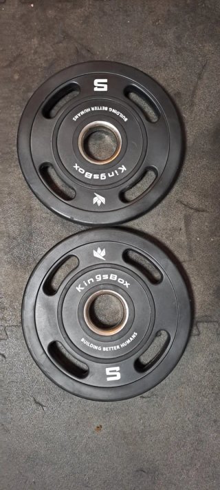 2 discos olímpicos 5kg 50mm y mas