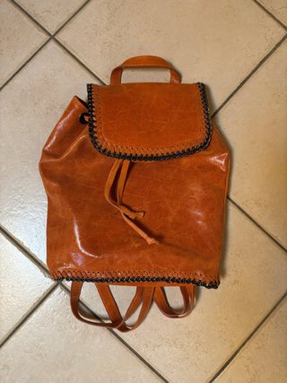 Zaino in pelle arancione
