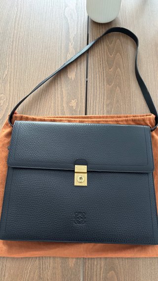 Maletín Loewe Negro Piel Texturizada