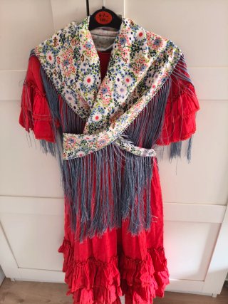 Traje Flamenca Niña Rojo