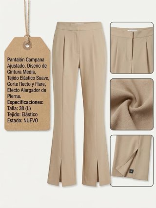 Pantalón Beige con Abertura