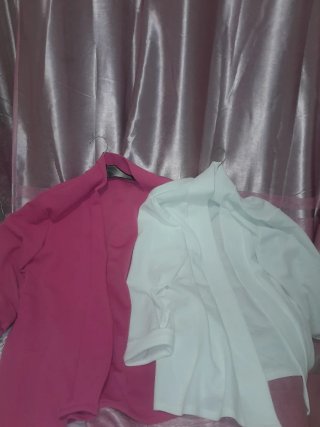 Blazer rosa y blanco
