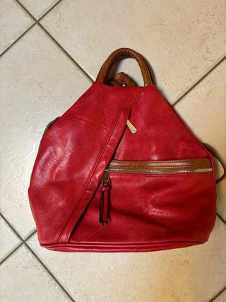 Zaino donna rosso e marrone