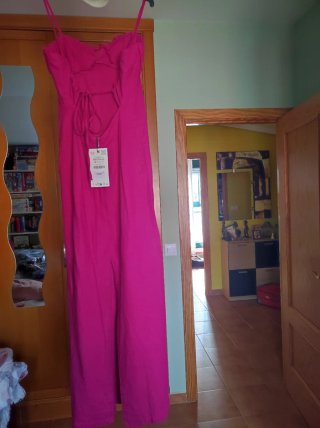 Vestido de fiesta largo fucsia