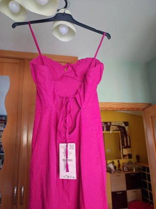 Vestido de fiesta largo fucsia