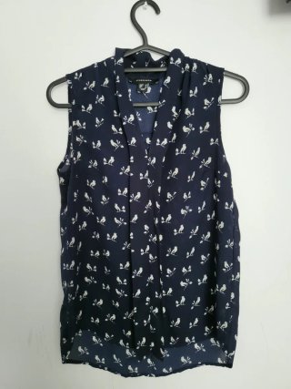 Blusa Atmosphere pájaros azul talla S