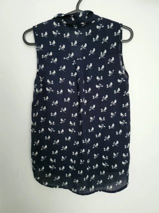 Blusa Atmosphere pájaros azul talla S