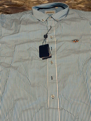 Camisa Spagnolo Rayas Azul/Blanco Talla M