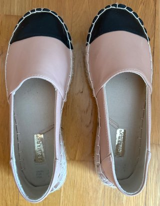 Bailarinas de esparto rosa y negro