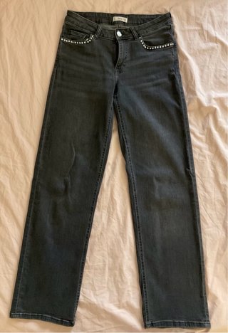 Jeans Negros Straight Mango Teen