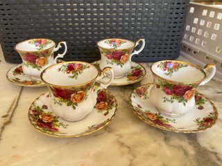 4 Tazas de té Royal Albert Country Roses