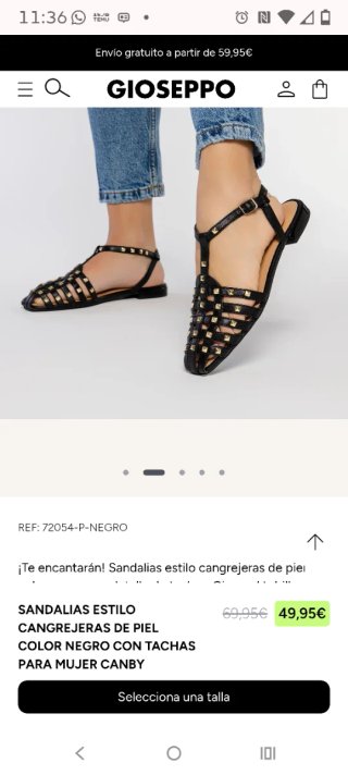 Sandalias cangrejeras Gioseppo negras