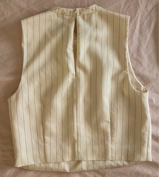 Conjunto Mango Top y Pantalón Rayas Beige