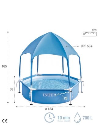 Piscina Hinchable Infantil con Toldo UPF 50+