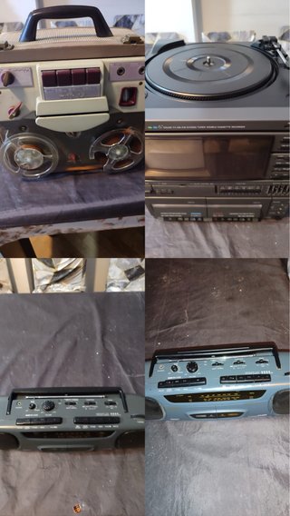Equipo de sonido vintage: Radio, Tocadiscos, Caset