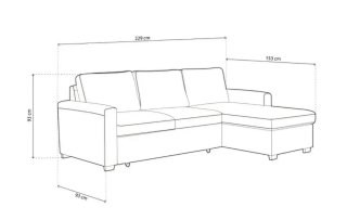 Sofá cama chaiselongue gris tela como nuevo