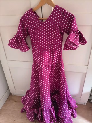 Traje Flamenca Niña Lunares Morado