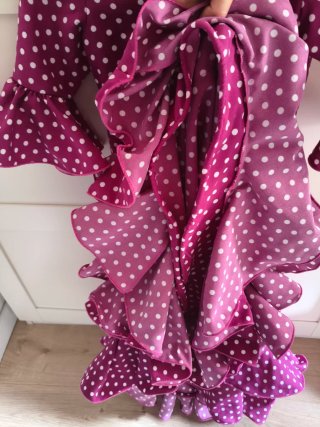 Traje Flamenca Niña Lunares Morado
