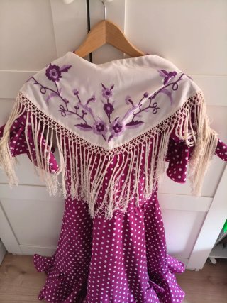 Traje Flamenca Niña Lunares Morado