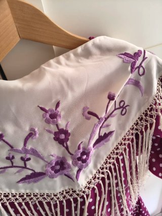 Traje Flamenca Niña Lunares Morado