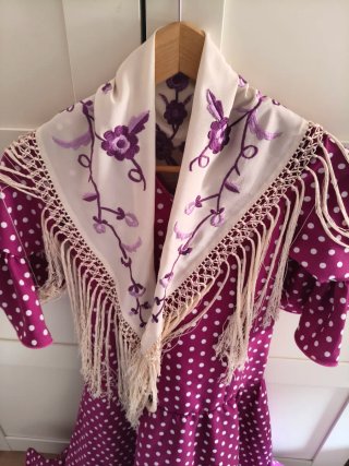 Traje Flamenca Niña Lunares Morado