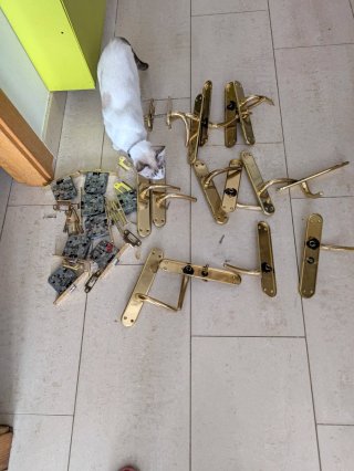 Lote de picaportes y mecanismos para puertas