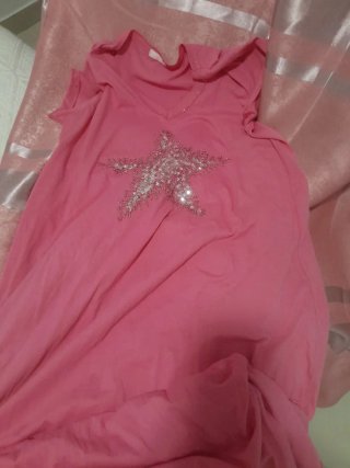 Vestido largo rosa con estrella