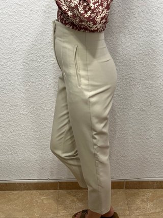Pantalón Zara Talla S Crema Mujer