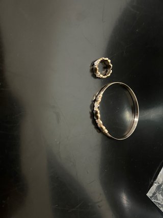 Pulsera y Anillo Corazones Oro/Plata