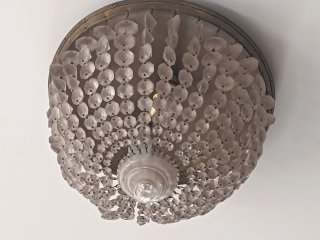 Lámpara Plafón Antigua de Cristal