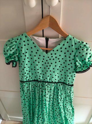 Traje Flamenca Niña Verde Lunares