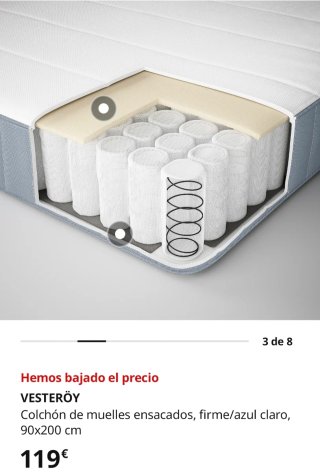 Cama 90x200 BRIMNES Ikea con cajones
