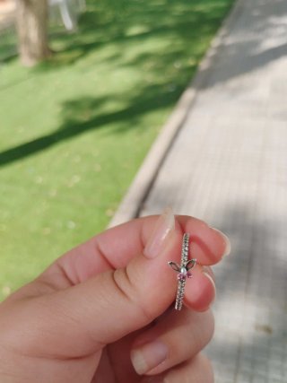 Anillo Pandora Mariposa Rosa Plata