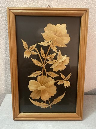 Quadro floreale legno